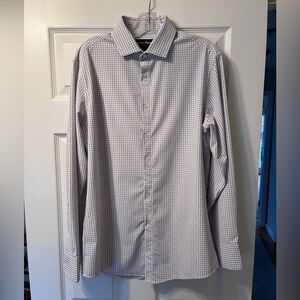 Mizzen+Main White and Blue Check Dress Shirt - Size Medium